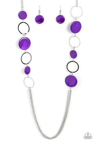 Beach Hub - Purple - Seashell Disc Paparazzi Long Necklace