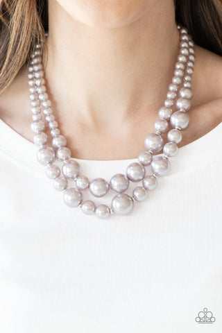 The More the Modest - Silver - Pearl Tiered Paparazzi Short Necklace