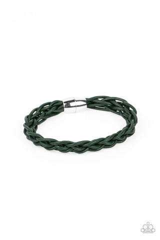 Cattle Ranch - Green - Braided Cord Paparazzi Magnetic Bracelet