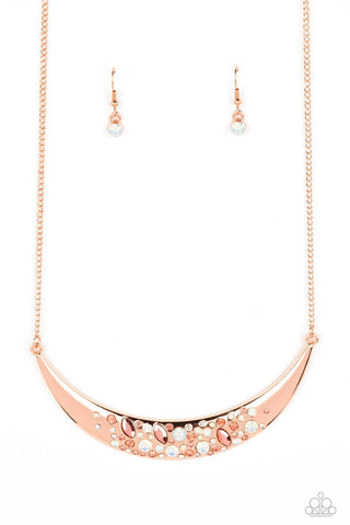 Bejeweled Baroness - Copper - Opalescent Gem Paparazzi Short Necklace