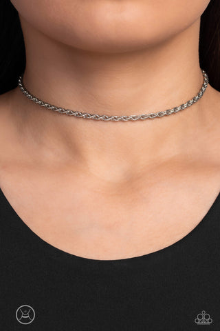 Glimmer of ROPE - Silver - Rope Chain Paparazzi Choker Necklace