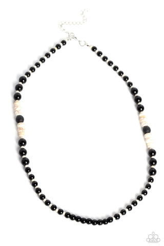 Legendary Lava - White - Lava and Seed Bead Paparazzi Short Urban Necklace