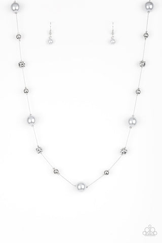 Eloquently Eloquent - Silver - Pearl and Bead Paparazzi Long Necklace