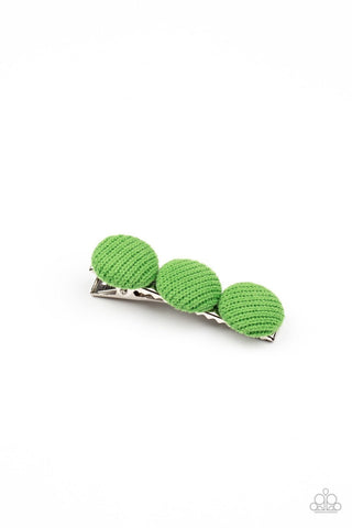 Cute as a Button - Green - Paparazzi Hair Clip