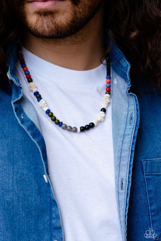 Beaded Bravery - Multi - Bead and Stone Paparazzi Short Necklace