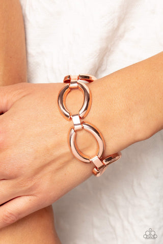 Constructed Chic - Copper - Shiny Oval Link Paparazzi Lobster Claw Bracelet