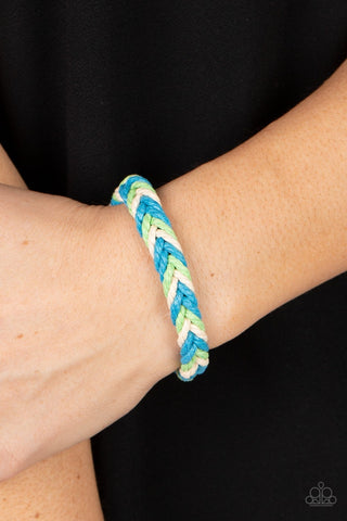 Born to Travel - Blue - Braided Cord Paparazzi Pull-Cord Bracelet