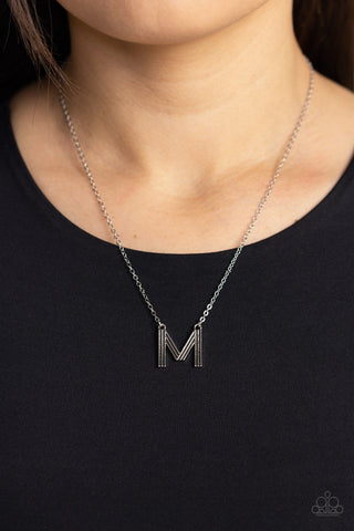 Leave Your Initials - Silver - Letter M Paparazzi Short Necklace