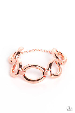 Constructed Chic - Copper - Shiny Oval Link Paparazzi Lobster Claw Bracelet