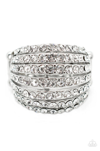 Blinding Brilliance - White - Rhinestone Paparazzi Ring