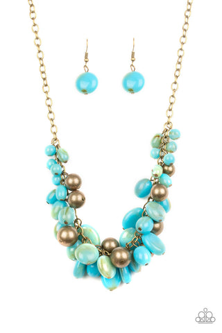 Full Out Fringe Blue Paparazzi Necklace