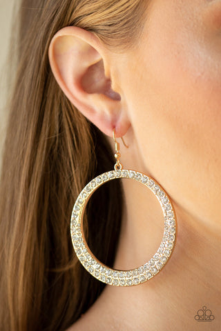 So Demanding Gold Paparazzi Earrings