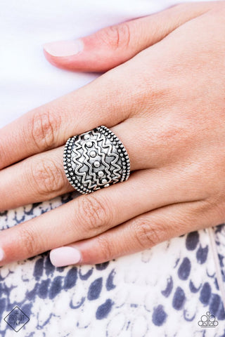 Island Rover - Silver - Tribal Paparazzi Ring - May 2019 Sunset Sightings