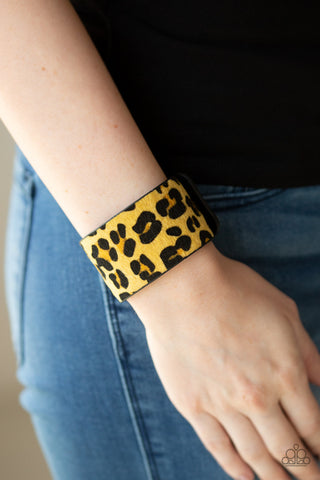 Cheetah Cabana Yellow Paparazzi Bracelet