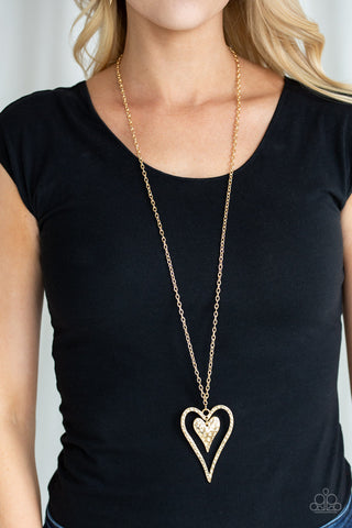 Hardened Hearts Gold Paparazzi Necklace