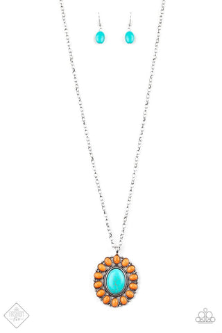 Rancho Roamer Blue and Orange Paparazzi Necklace