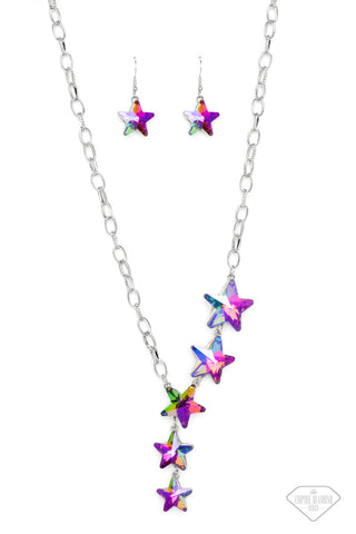 Star-Crossed Sparkle - Multi - Oil Spill Star Y Paparazzi Short Necklace - Empire Diamond Exclusive