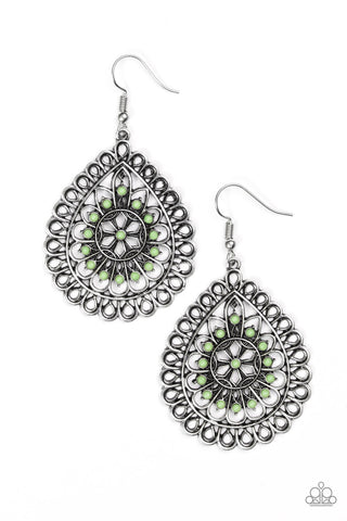Sweet as Spring Green Paparazzi Earrings