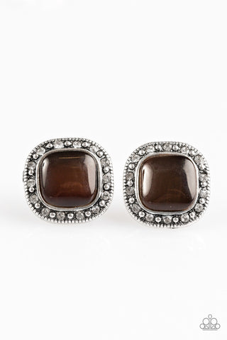 Ice Palace Brown Paparazzi Earrings
