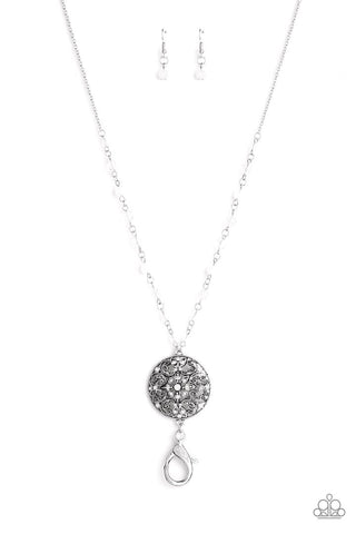 Everyday Enchantment White Paparazzi Lanyard Necklace