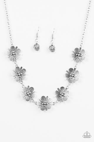 Poppin Poppies Silver Paparazzi Necklace