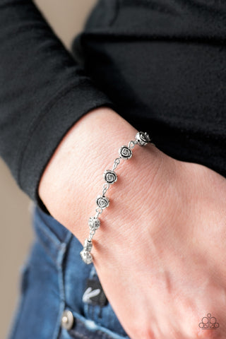 Rosebud Radiance Silver Paparazzi Bracelet