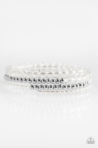 Luminous Luster White Paparazzi Bracelet