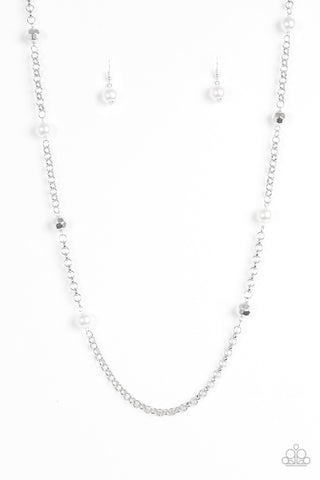 Showroom Shimmer White Paparazzi Necklace