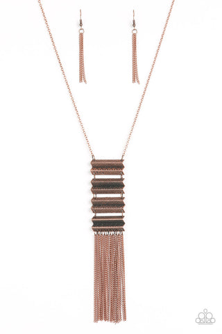 Watch Your Step Copper Paparazzi Necklace