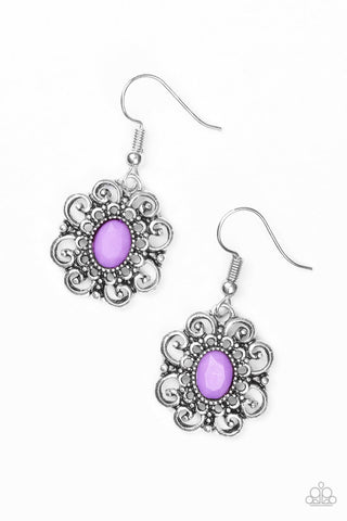 First and Foremost Flowers Purple Paparazzi Earrings