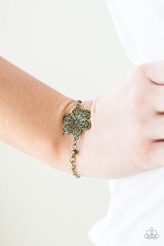 Bermuda Bloom Brass Paparazzi Bracelet