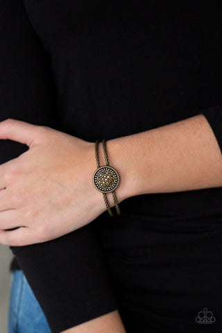 Definitely Dazzling Brass Paparazzi Bracelet