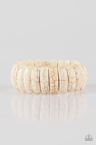 Peacefully Primal White Paparazzi Bracelet