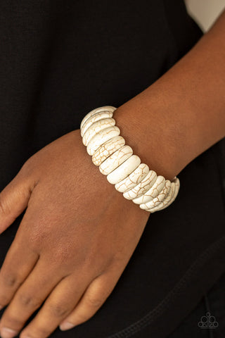 Peacefully Primal White Paparazzi Bracelet