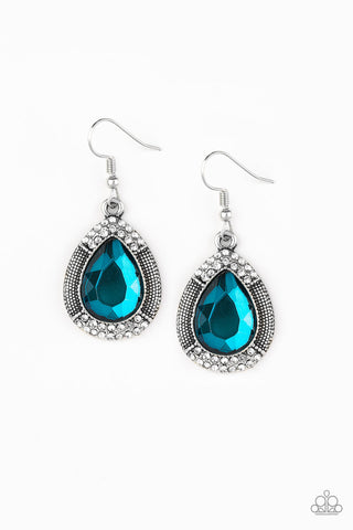 Grandmaster Shimmer Blue Paparazzi Earrings