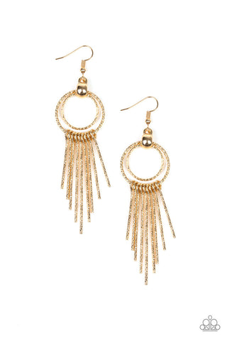 Eye-Catching Edge Gold Paparazzi Earrings