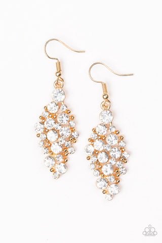 Cosmically Chic Gold Paparazzi Earrings