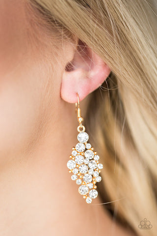 Cosmically Chic Gold Paparazzi Earrings