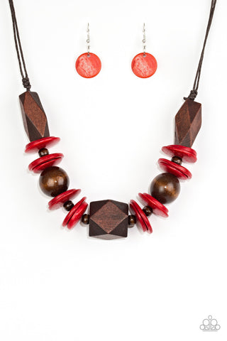 Pacific Paradise Red Paparazzi Necklace