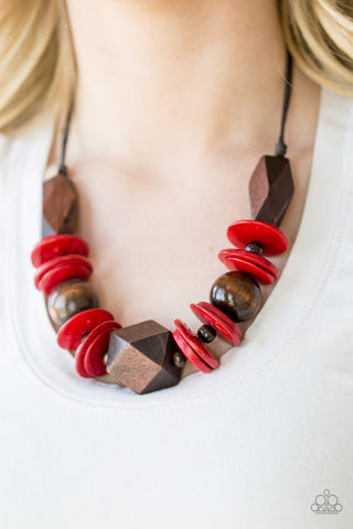 Pacific Paradise Red Paparazzi Necklace