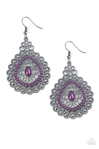 Carnival Courtesan Purple Paparazzi Earrings