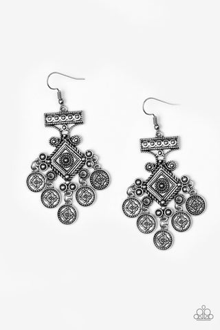 Unexplored Lands Silver Paparazzi Earrings