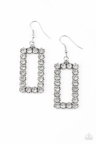 Mirror Mirror White Paparazzi Earrings