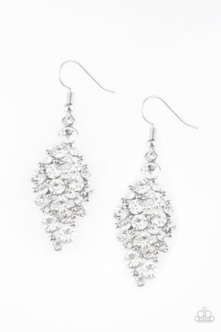 Cosmically Chic White Paparazzi Earrings