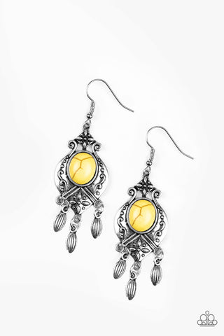 Enchantingly Environmentalist Yellow Paparazzi Earrings