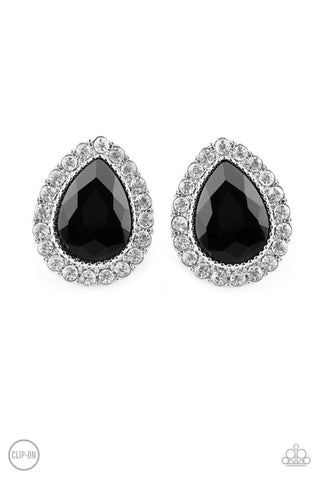 All HAUTE and Bothered Black Paparazzi Clip-On Earrings
