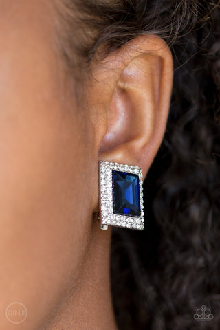 Crowned Couture Blue Paparazzi Clip-On Earrings