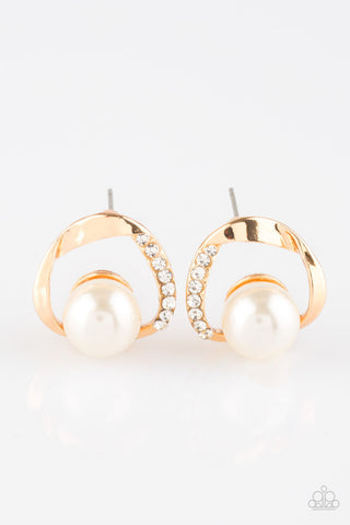 Stylishly Suave Gold Paparazzi Earrings