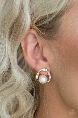 Stylishly Suave Gold Paparazzi Earrings