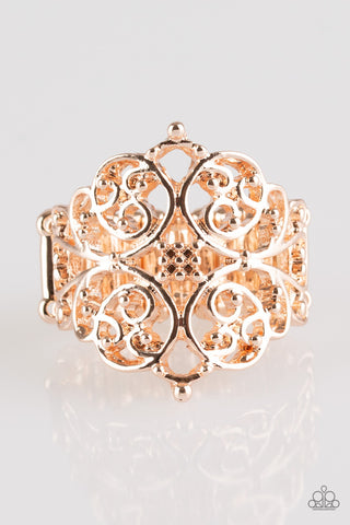 Victorian Valor Rose Gold Paparazzi Ring